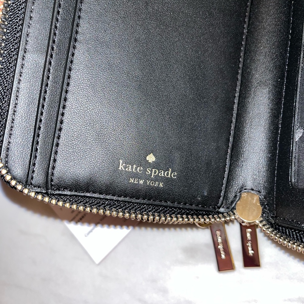 kate spade Black and Blush Zip-Around Wristlet Wallet - Picture 7 of 10